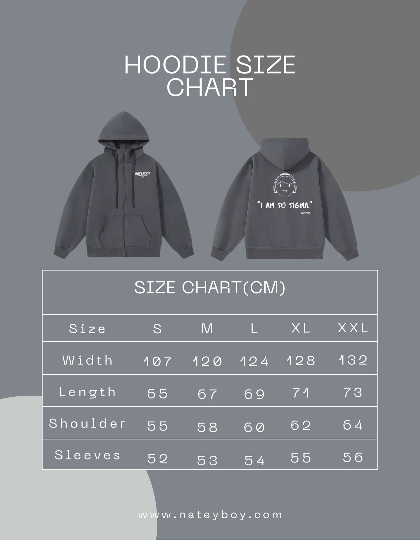 NateyBoy Slogan Cotton Zip Hoodie